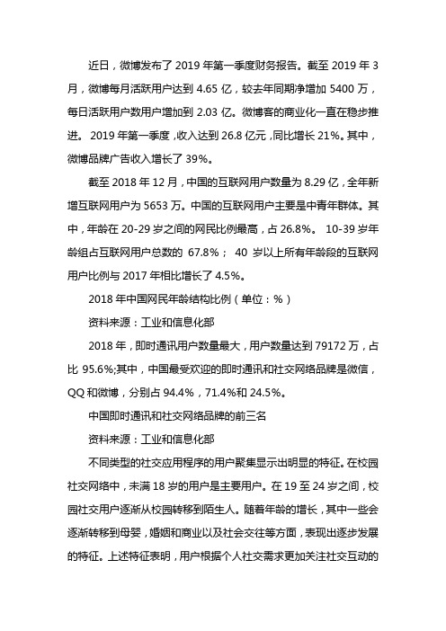 2019年微博用户分析