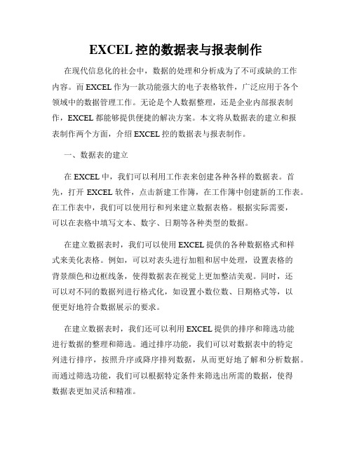 EXCEL控的数据表与报表制作