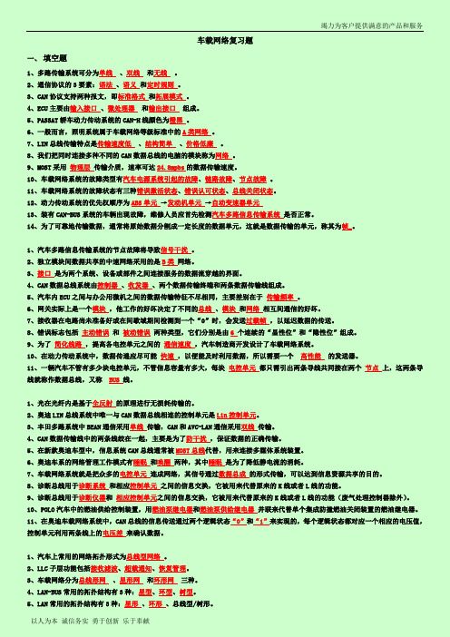 《汽车车载网络技术》期末复习题