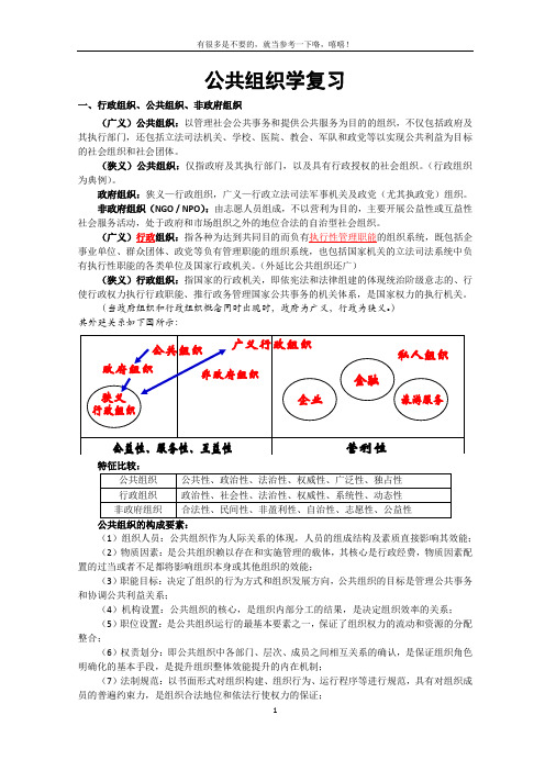 公共组织学复习资料