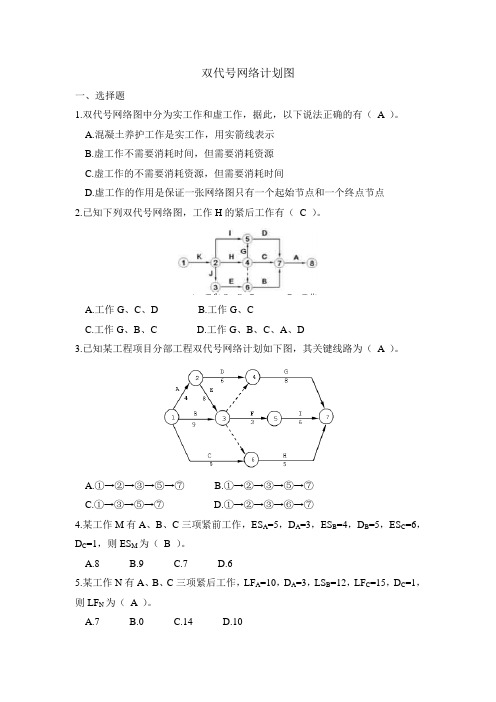 (完整版)双代号网络计划图习题