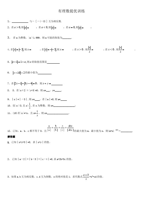 有理数提优训练