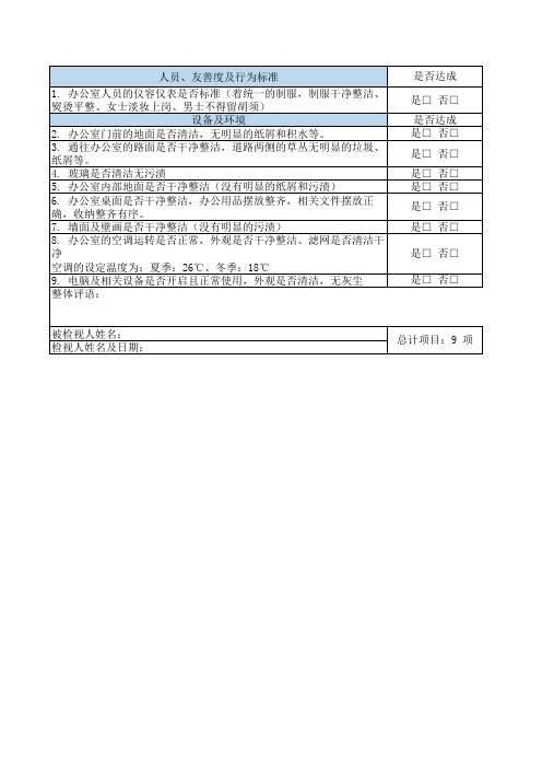 机动车检测行业之巡检规范表格新