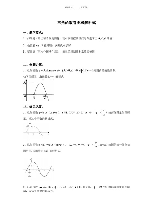 题型-三角函数看图求解析式