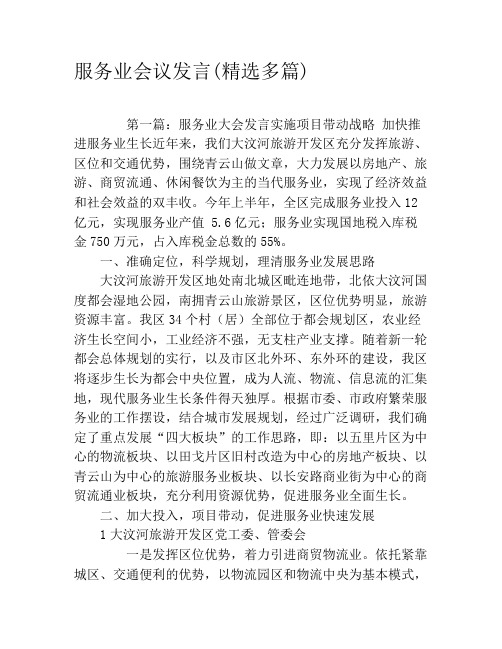 服务业会议发言(精选多篇)