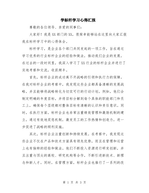 学标杆学习心得汇报