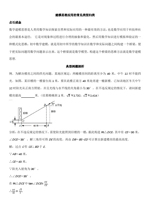 2024年中考专题复习++建模思想应用的常见类型归类++同步练++讲义