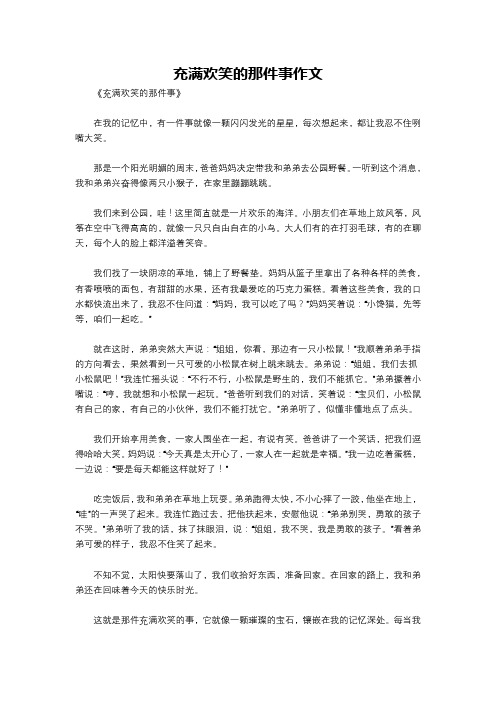 充满欢笑的那件事作文