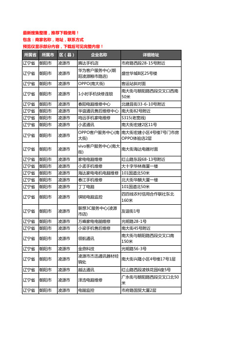 新版辽宁省朝阳市凌源市数码维修企业公司商家户名录单联系方式地址大全25家