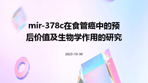 miR-378c在食管癌中的预后价值及生物学作用的研究