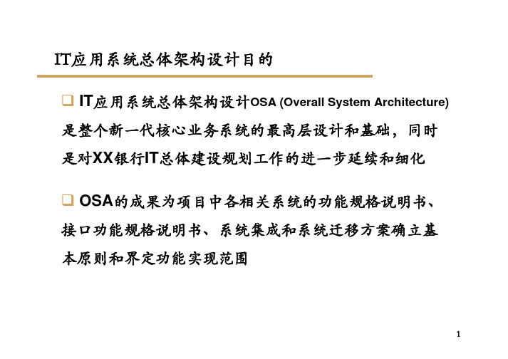 XX银行IT应用系统总体架构报告