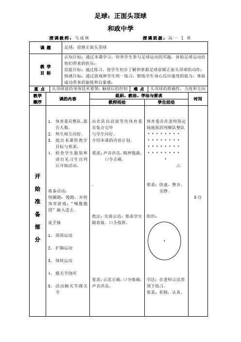 足球正面头顶球