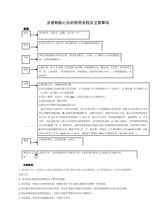 多普勒胎心仪的使用流程及注意事项