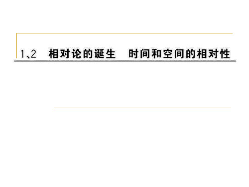 相对论的诞生 时间和空间的相对性 课件