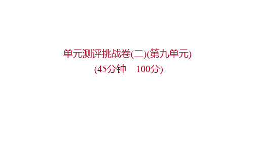 人教版九年级下册化学 第九单元 溶液  溶液 单元测评