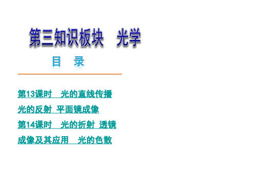 2014中考物理总复习全套PPT课件之——第三知识板块 光学 第13-14课时