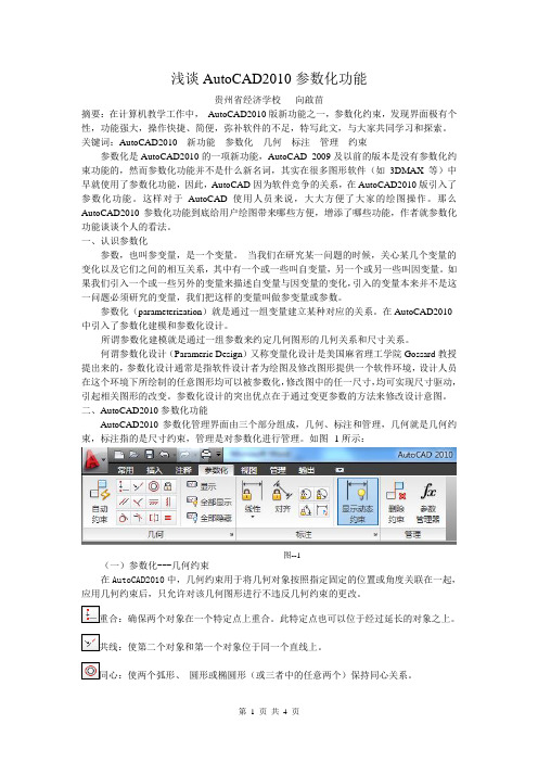 浅谈AutoCAD2010参数化功能