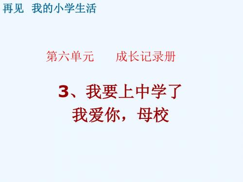 《我要上中学了》课件2