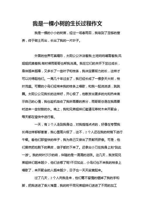 我是一棵小树的生长过程作文