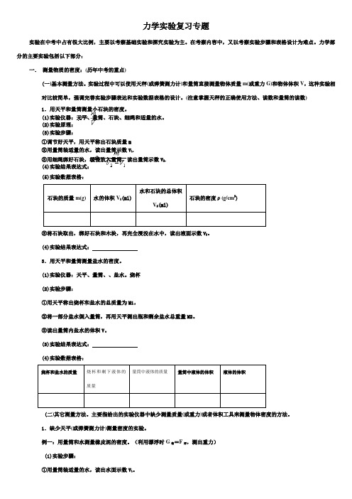 力学实验复习专题