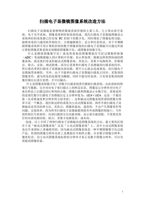 扫描电子显微镜图像系统改造方法