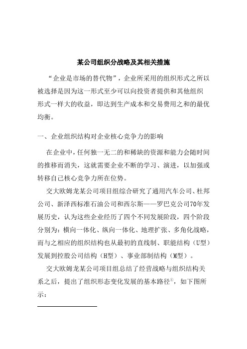 某公司组织结构的现状分析与变迁模式