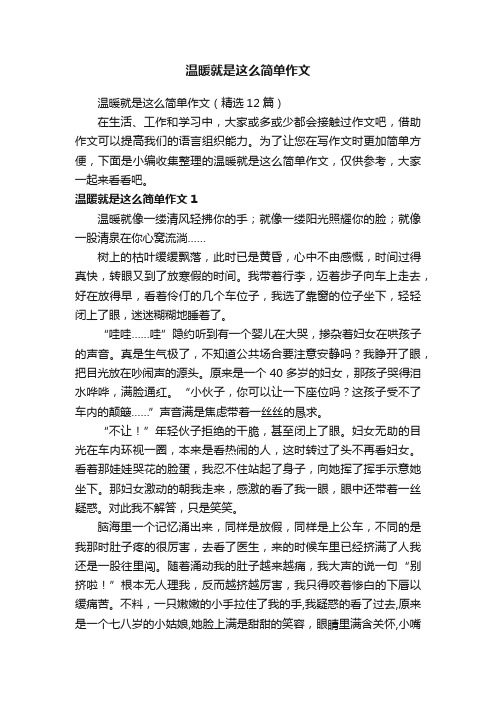 温暖就是这么简单作文