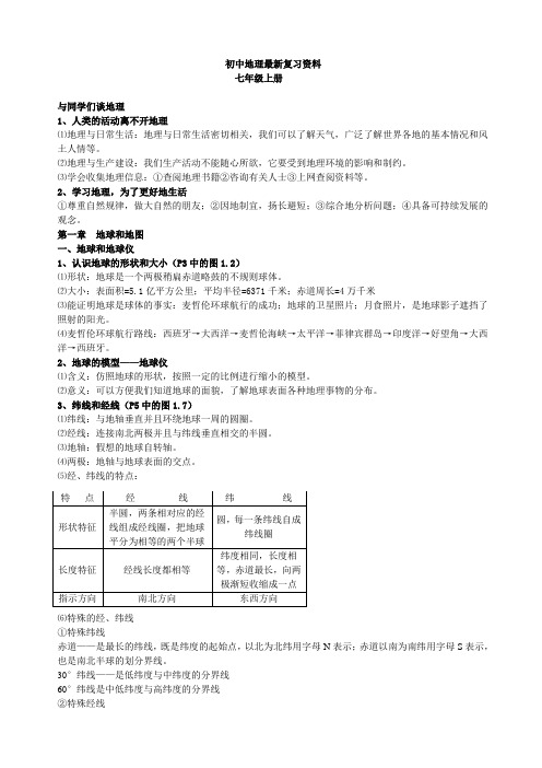 初中地理会考复习(人教版).doc最新.