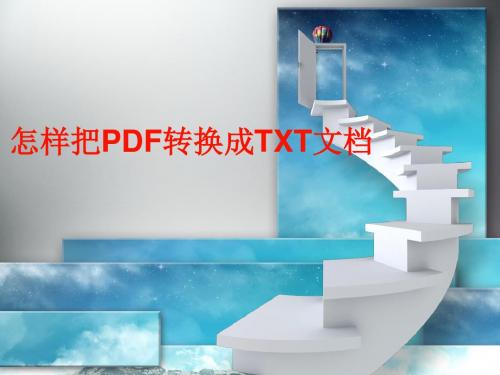 教你怎么把PDf文档转换成TXT格式