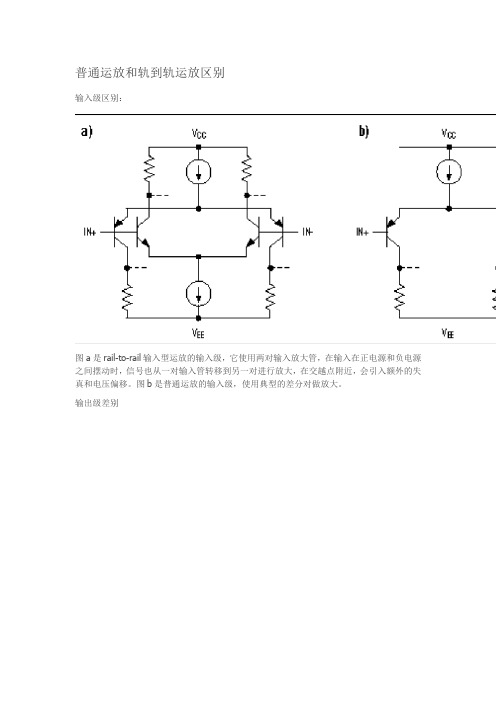 轨到轨运放知识介绍