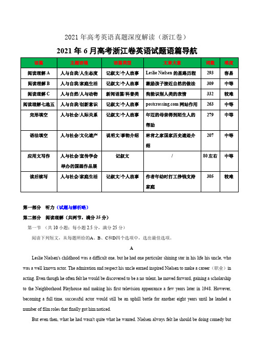 2021年6月浙江卷(详解+解读)-2021年高考英语真题深度解读