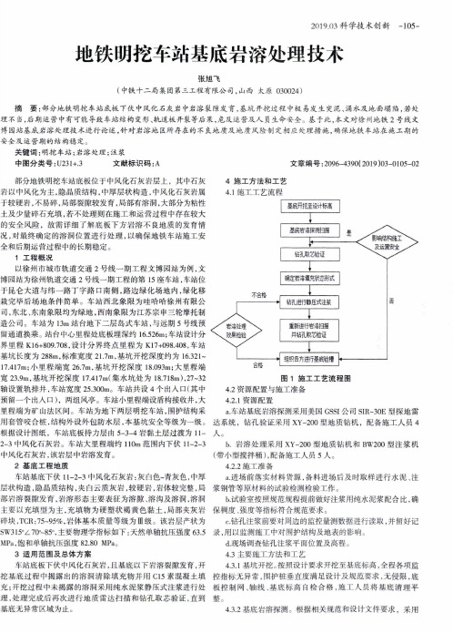 地铁明挖车站基底岩溶处理技术