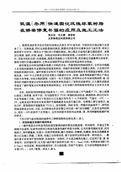 低温(冬用)快速固化改性环氧树脂在桥梁修复补强的应用及施工工法