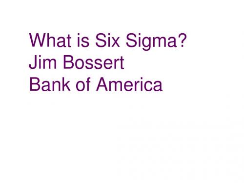 六西格玛管理(JimBossert,BankofAmerica)解读