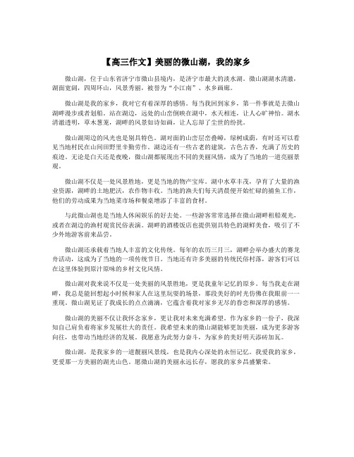 【高三作文】美丽的微山湖,我的家乡