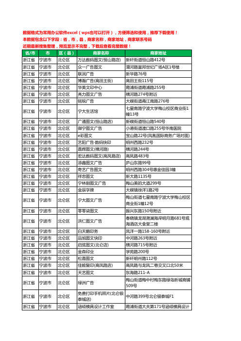 2020新版浙江省宁波市北仑区复印工商企业公司商家名录名单黄页联系电话号码地址大全45家