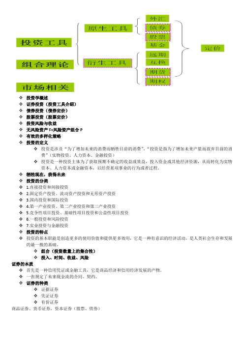 投资学期末复习