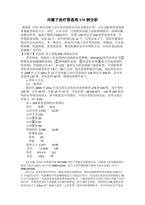 内镜下治疗胃息肉178例分析
