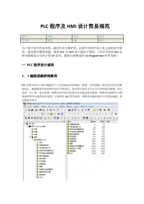 PLC程序及HMI设计规范