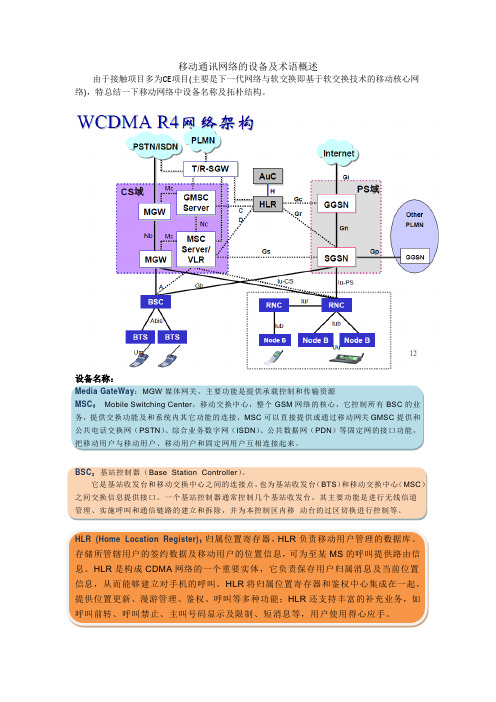 移动通讯网络的术语概述