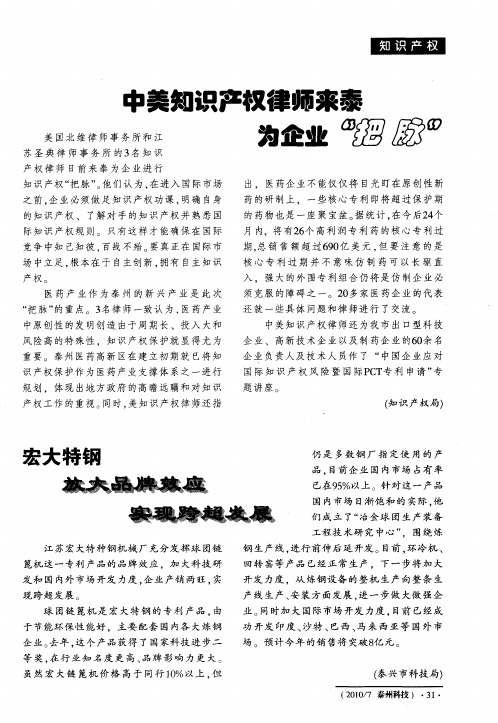 中美知识产权律师来泰为企业“把脉”