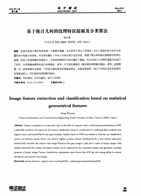 基于统计几何的纹理特征提取及分类算法