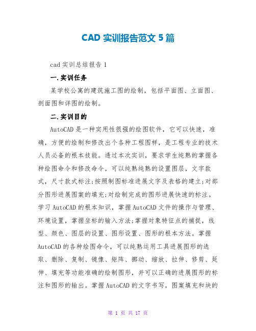 CAD实训报告范文5篇