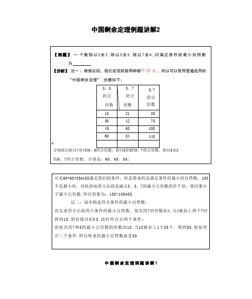 中国剩余定理例题讲解2