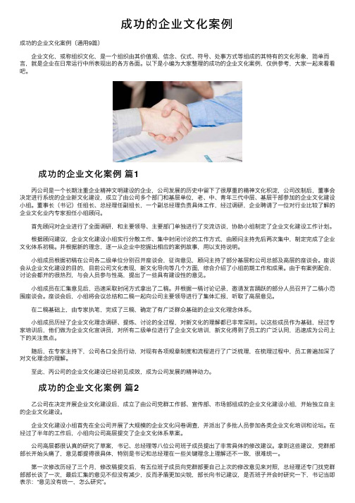 成功的企业文化案例