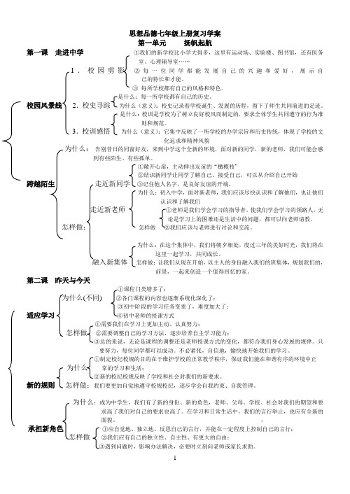 初一政治上册知识框架