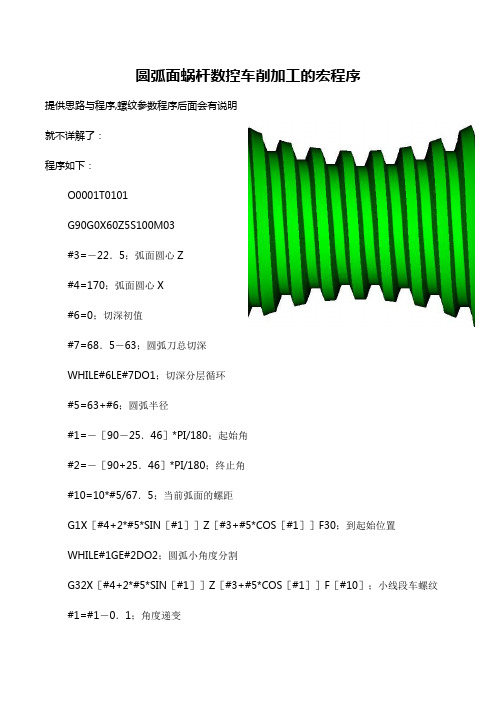 圆弧面蜗杆数控车削加工的宏程序