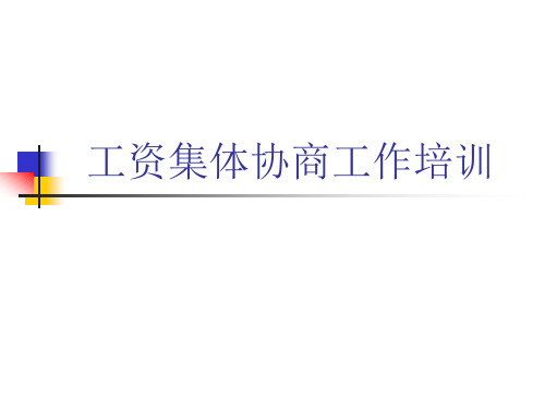 工资集体协商培训.