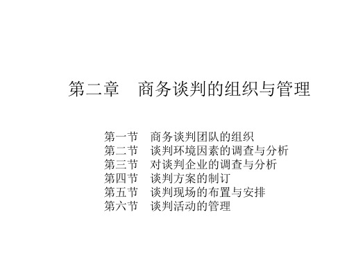 商务谈判理论与实务第二章  商务谈判的组织与管理