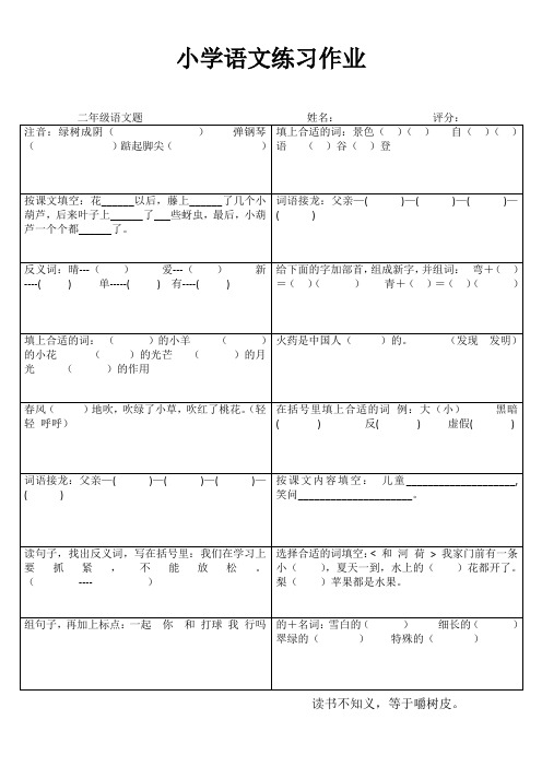 小学二年级语文精题选做II (45)